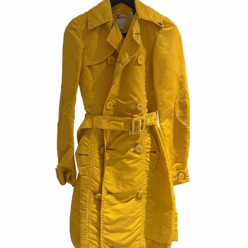 Miss Sixty Yellow Belted Trench Coat – Size XS